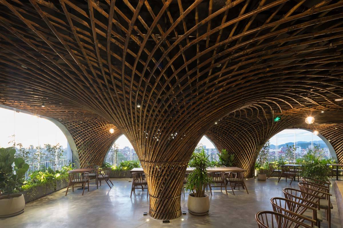طراحی داخلی با چوب بامبو 