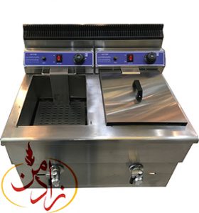 سرخ کن دو لگن رومیزی صنعتی